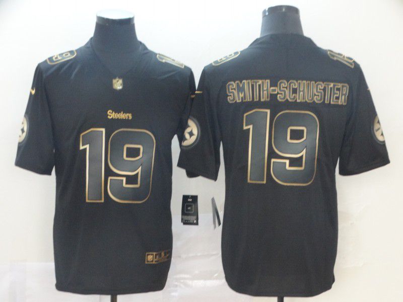 Men Pittsburgh Steelers 19 Smith-Schuster Nike Vapor Limited Black Golden NFL Jerseys